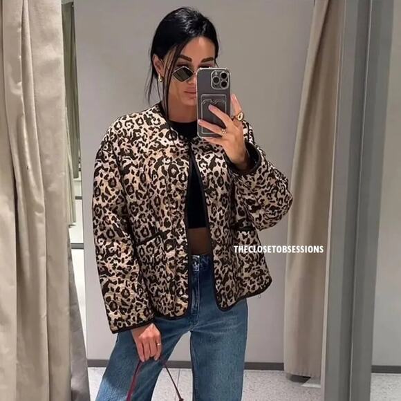 ZARA Leopard Print Jacket NWT - Picture 4 of 16